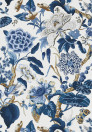 Thibaut Wallpaper Hill Garden - Blue and White