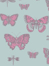 Cole & Son Wallpaper Butterflies & Dragonflies Pink & Blue