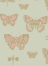 Cole & Son Wallpaper Butterflies & Dragonflies Pink & Olive