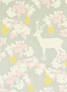 Majvillan Carta da parati Apple Garden - Soft Grey/ Yellow/ Pink/ Cream White