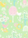 Majvillan Wallpaper Cherry Valley Tulip Green/ Pink/ Yellow/ Blue/ White