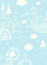 Majvillan Wallpaper Dragon Sky Light Blue/ Cream White