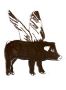 Magnet Flying Pig von Sian Zeng - Black
