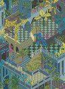 Cole & Son Carta da parati Miami - Navy & Pink