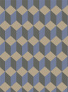Cole & Son Papier peint Delano - Blue/  Black