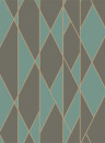 Cole & Son Papier peint Oblique - Teal & Black