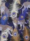 Matthew Williamson Wallpaper Leopardo Black/ Electric Blue/ Metallic Bronze