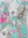 Matthew Williamson Wallpaper Leopardo Metallic Gilver/ Jade/ Cerise
