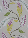Nina Campbell Wallpaper Fontibre Amethyst/ Green/ Yellow