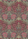 Tapete Honeysuckle & Tulip von Morris & Co. - Burgundy/ Sage