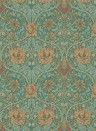 Morris & Co Papier peint Honeysuckle & Tulip - Emerald/ Russet