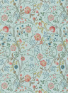 Morris & Co Papier peint Mary Isobel - Silk Blue/ Pink