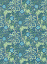 Morris & Co Papier peint Seaweed - Cobalt/ Thyme