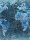 Wandbild World Map von Rebel Walls - Blue
