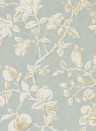 Sanderson Wallpaper Magnolia & Pomegranate Grey Blue/ Parchment