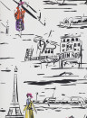 Manuel Canovas Papier peint La Parisienne - Noir et blanc