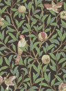 Morris & Co Papier peint Bird & Pomegranate - Charcoal/ Sage