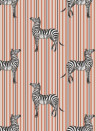 House of Hackney Wallpaper Zeal - Off-White & Tangerine-Orange