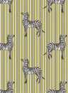 House of Hackney Wallpaper Zeal - Off-White & Chartreuse-Green