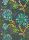Nina Campbell Wallpaper Coromandel Teal/ Green/ Lime