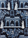 Osborne & Little Tapete Pavilion Garden - Midnight Blue
