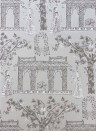 Nina Campbell Papier peint Pavilion Garden - Silver/ Charcoal