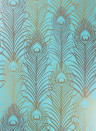 Matthew Williamson Wallpaper Peacock Jade/ Metallic Antique Gold