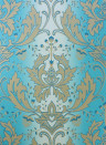 Damasttapete Viceroy von Osborne & Little - Turqoise/ Gold
