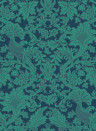 Cole & Son Papier peint Balabina - Jade & Midnight Blue
