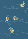 Vogeltapete Persico von Harlequin - Turquoise/ Navy