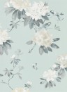 Florale Tapete Rhodera von Sanderson - Aqua