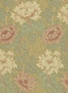Morris & Co Carta da parati Chrysanthemum Toile - Pink/ Yellow/ Green