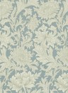 Morris & Co Wallpaper Chrysanthemum Toile China Blue/ Cream