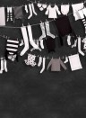 Rebel Walls Carta da parati panoramica Laundry Day - Black/ White