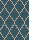 Sanderson Wallpaper Empire Trellis Indigo/ Linen