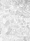 Grafische Tapete Horimono von Jean Paul Gaultier - Argent