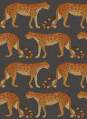 Tapete Leopard Walk von Cole & Son - Charcoal/ Orange