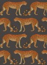 Cole & Son Papier peint Leopard Walk - Charcoal/ Orange