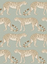 Cole & Son Wallpaper Leopard Walk Olive/ White