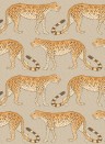 Cole & Son Papier peint Leopard Walk - Stone/ Orange