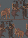 Cole & Son Papier peint Safari Dance - Orange/ Charcoal