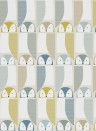 Scion Wallpaper Barnie Owl Limeade/ Hemp/ Glacier