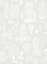 Majvillan Wallpaper Small Town Soft Grey/ Cream White