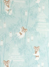 Majvillan Wallpaper Bambu Soft Turquoise/ Brown/ Cream White