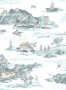 Sian Zeng Papier peint Mountains - Blue/ Peach