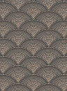 Cole & Son Wallpaper Feather Fan Icons Charcoal/ Bronze