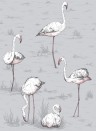 Cole & Son Papier peint Flamingos Icons - Lilac Grey