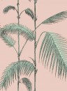Cole & Son Papier peint Palm Leaves Icons - Alabaster Pink & Mint