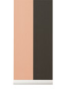Ferm Living Carta da parati Thick Lines - Green/ Rose