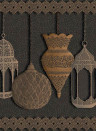 Laternen Bordüre Fez von Cole & Son - Bronze on Charcoal